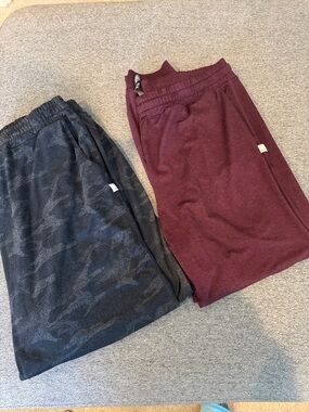 Vuori Jogger Pants - Burgundy and Charcoal Camo XXL